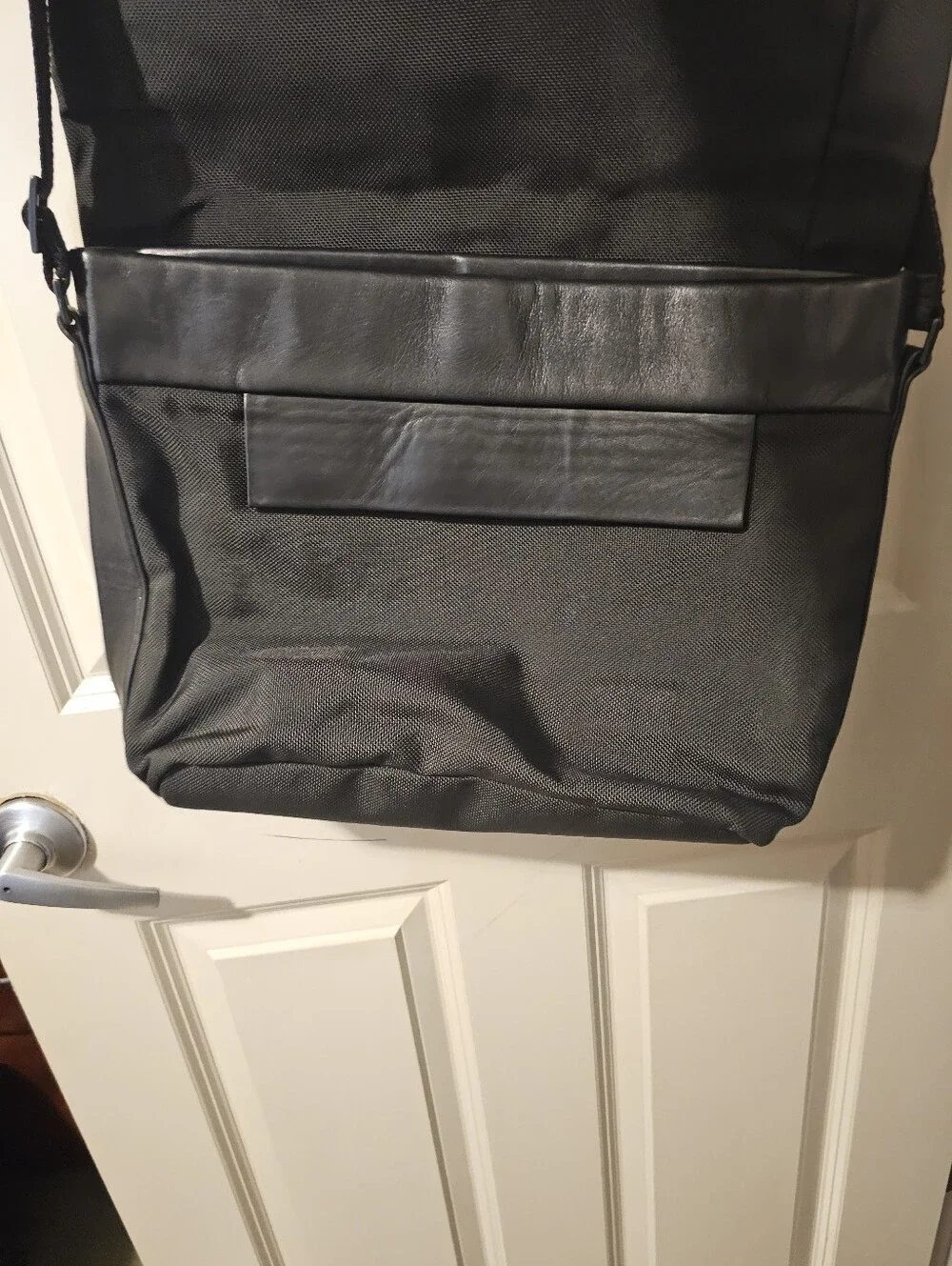 Tumi Black Men's Messenger Bag with Leather Accent